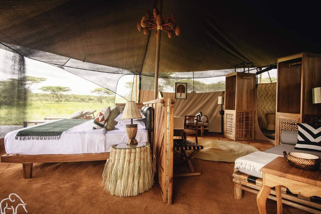 Luxe kamer van het Green Camp in de Serengeti