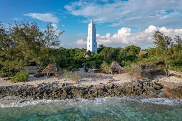 Vuurtoren op het strand van Chumbe eiland