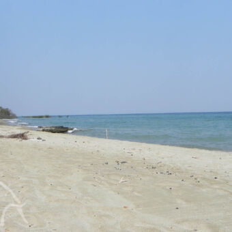 strand wit strand aan de rand van het meer Tanganyika in het westen van Tanzania