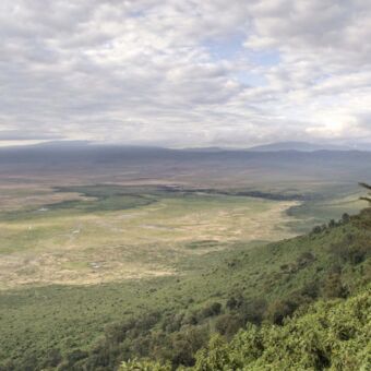 mooie vergezichten uitzicht over en in de Ngorongoro krater vanaf de rim