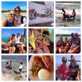 Een familie op Zanzibar na een safari reis door de noordelijke parken