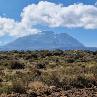 uitzicht op de top van de Kilimanjaro