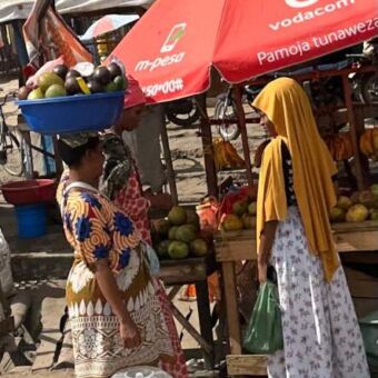 vrouwen op de markt in Tanzania