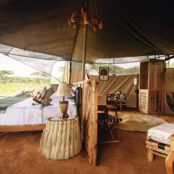 Luxe kamer van het Green Camp in de Serengeti